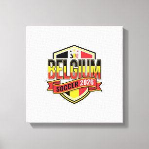 Toile Typographie de pays gras de football 2026 de Belgi