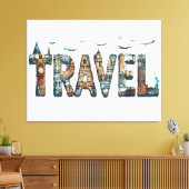 Toile Typographie de voyage en affichage mural (Insitu(Salon))