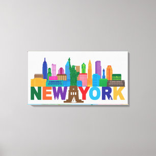 Toile Typographie d'horizon de New York City