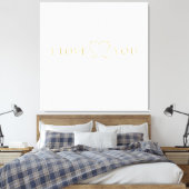 Toile Typographie dorée I Love You (Insitu(Chambre))