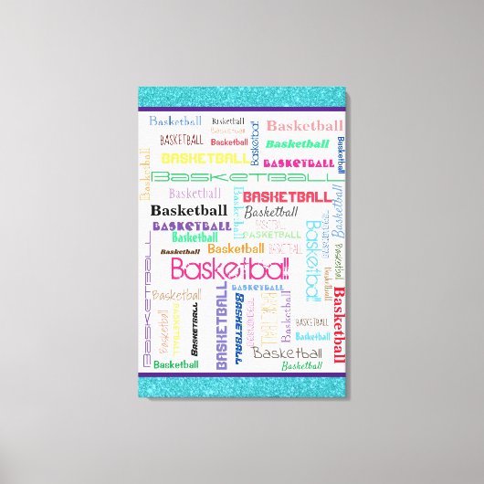 Toile Typographie du basket-ball (Recto)