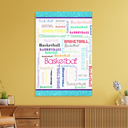 Toile Typographie du basket-ball (Insitu(Salon))