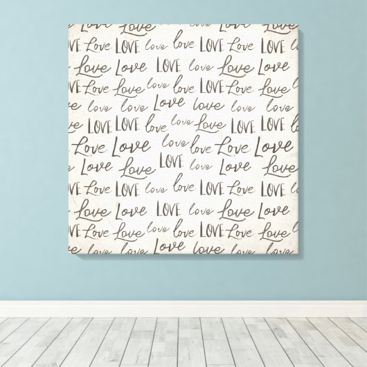 Toile Typographie moderne "Amour" sur Parchemin, (Insitu (Plancher de Bois))