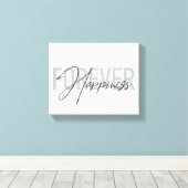Toile Typographie moderne, simple et cool Forever Happy (Insitu (Plancher de Bois))