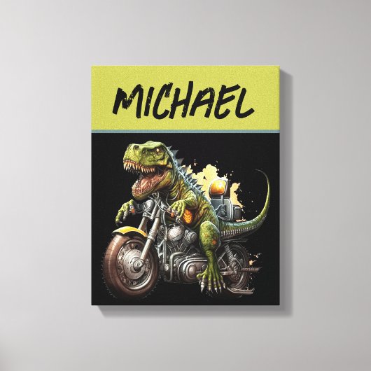 Toile Tyrannosaurus Rex Dinosaur Monter une moto (Recto)