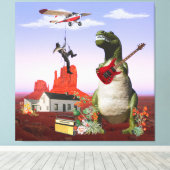 Toile Tyrannosaurus Rex Dinosaur Rock & Roll Wall Art (Insitu (Plancher de Bois))