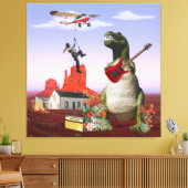 Toile Tyrannosaurus Rex Dinosaur Rock & Roll Wall Art (Insitu(Salon))