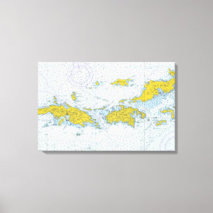 Toile U.S. Carte nautique de diagramme des Îles Vierges