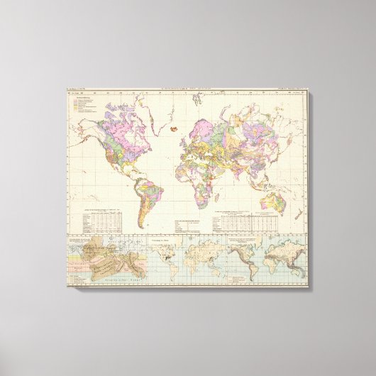 Toile Ubersicht der Erde - Aperçu de la carte de la Terr (Recto)