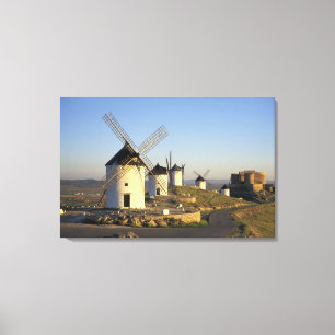 Toile UE, Espagne, La Mancha, Consuegra. Les moulins à 