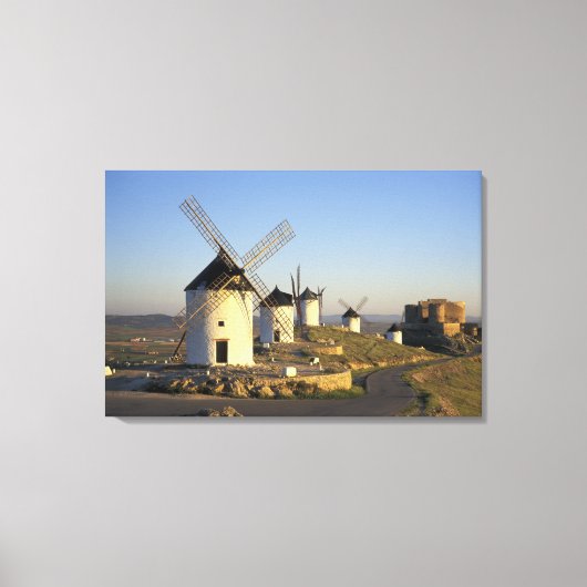 Toile UE, Espagne, La Mancha, Consuegra. Windmills et (Recto)