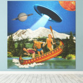Toile UFO Canoe Trip Mountains Surreal Collections (Insitu (Plancher de Bois))