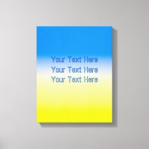 Toile Ukraine bleue et jaune Texte personnalisé inspiré