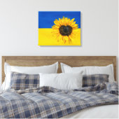 Toile Ukraine Drapeau Avec Tournesol Coeur (Insitu(Chambre))