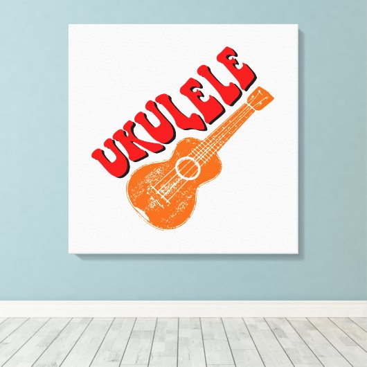 Toile Ukulele Texte Super (Insitu (Plancher de Bois))