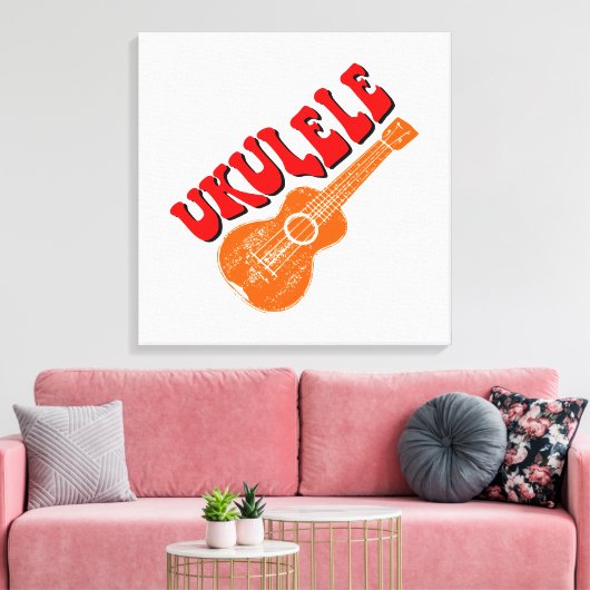 Toile Ukulele Texte Super (Insitu(Salon))