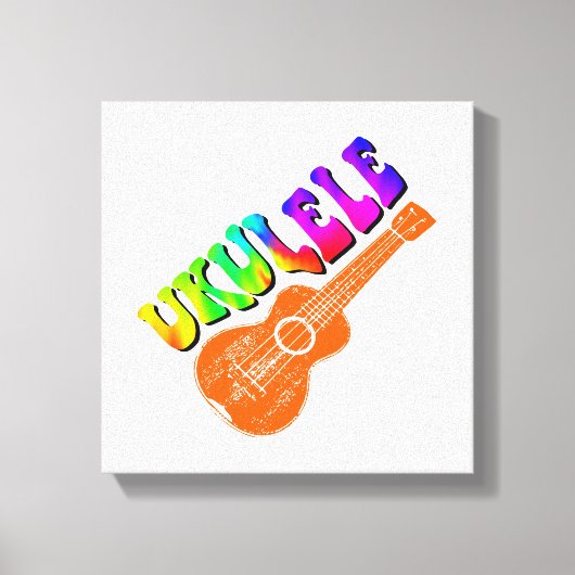 Toile Ukulele Tie Dye Texte Super Art (Recto)