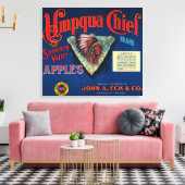 Toile Umpqua Chief Apple Crate LabelSutherlin, OU (Insitu(Salon))
