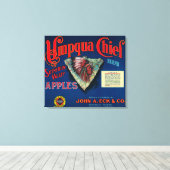 Toile Umpqua Chief Apple Crate LabelSutherlin, OU (Insitu (Plancher de Bois))