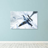 Toile Un agresseur F-16 est en position de contact (Insitu (Plancher de Bois))