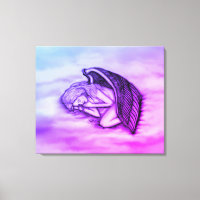 Un Ange endormi sur les cieux nuages en rose