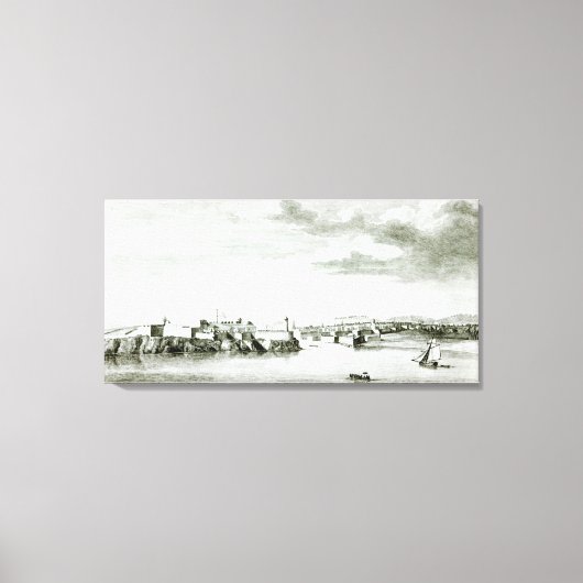 Toile Un aperçu du château de Moro et de la ville de (Recto)