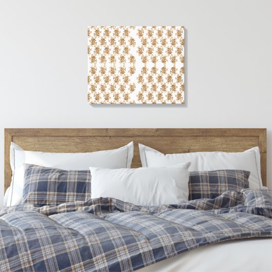 Toile un arrière - plan blanc avec des fleurs marron (Insitu(Chambre))