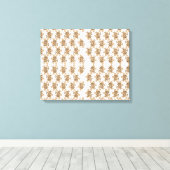 Toile un arrière - plan blanc avec des fleurs marron (Insitu (Plancher de Bois))
