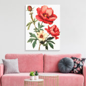 Toile Un Arrière - plan blanc éclatant sur des pavots ro (Insitu(Salon))