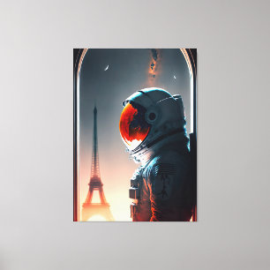 Toile Un astronaute à Paris