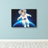 Toile Un astronaute de chat dans l'espace (Insitu (Plancher de Bois))