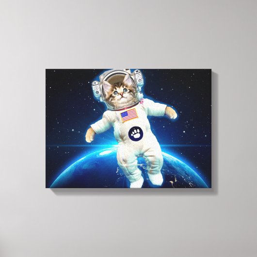 Toile Un astronaute de chat dans l'espace (Recto)