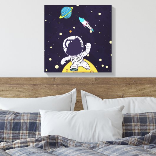 Toile Un astronaute spatial explore l'espace extra-atmos (Insitu(Chambre))