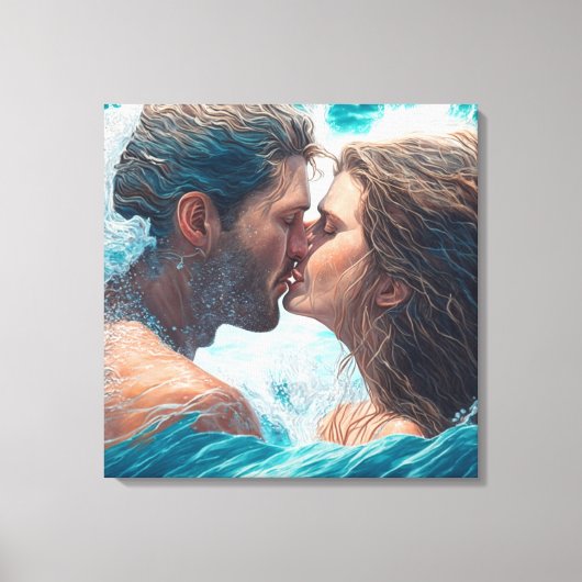 Toile Un baiser dans les vagues (Recto)