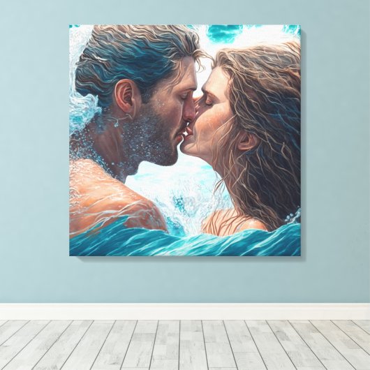 Toile Un baiser dans les vagues (Insitu (Plancher de Bois))