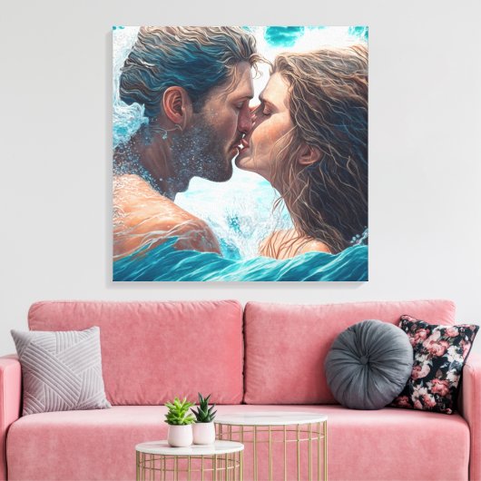 Toile Un baiser dans les vagues (Insitu(Salon))