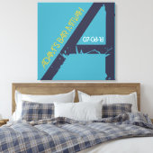 Toile Un Bat mitzvah à barres initial Monogramme Carte d (Insitu(Chambre))