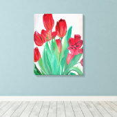 Toile Un bouquet de tulipes rouges (Insitu (Plancher de Bois))