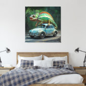 Toile Un caméléon perché sur une voiture dans un tableau (Insitu(Chambre))