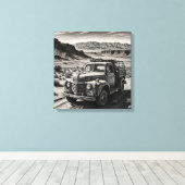 Toile Un camion dans le désert (Insitu (Plancher de Bois))