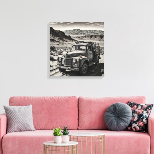 Toile Un camion dans le désert (Insitu(Salon))