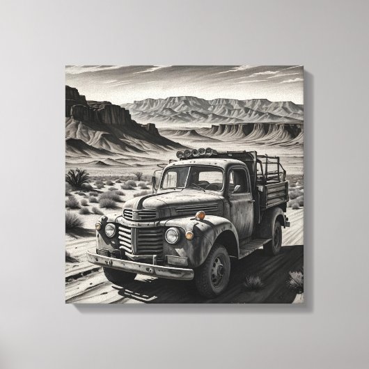 Toile Un camion dans le désert (Recto)