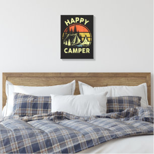 Toile Un campeur heureux tout-petit garçon drôle camping