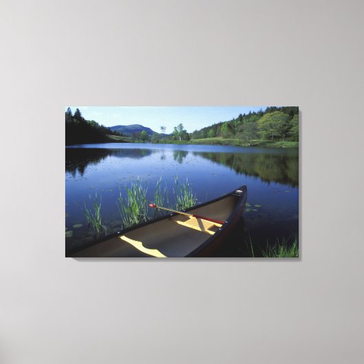 Toile Un canoë repose sur la rive de Little Long Pond (Recto)