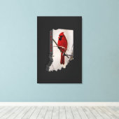 Toile Un cardinal dans la forme de l'Indiana (Insitu (Plancher de Bois))