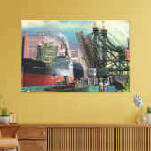 Toile Un cargo des Grands Lacs traverse Buffalo Jack (Insitu(Salon))