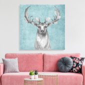 Toile Un cerf rustique sur Denim (Insitu(Salon))