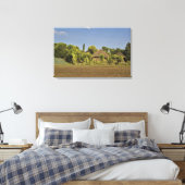 Toile Un champ cultivé devant des maisons à toit de chau (Insitu(Chambre))