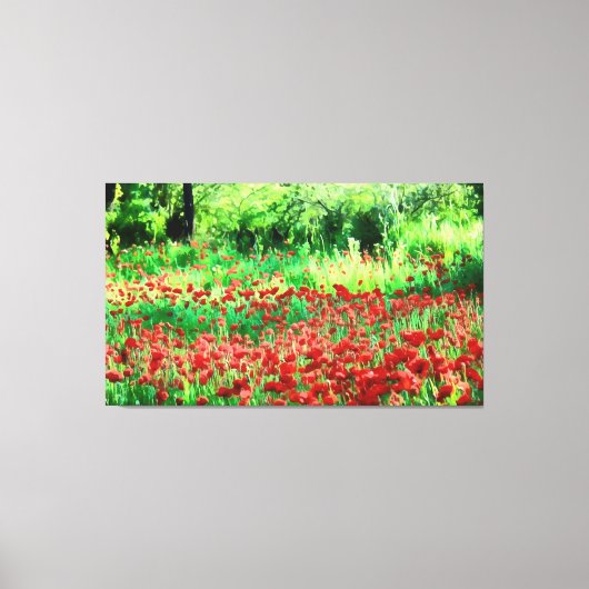 Toile Un Champ D'Art Paysager Fleur sauvage Rouge (Recto)