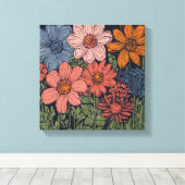 Toile Un champ de fleurs (Insitu (Plancher de Bois))
